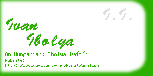 ivan ibolya business card